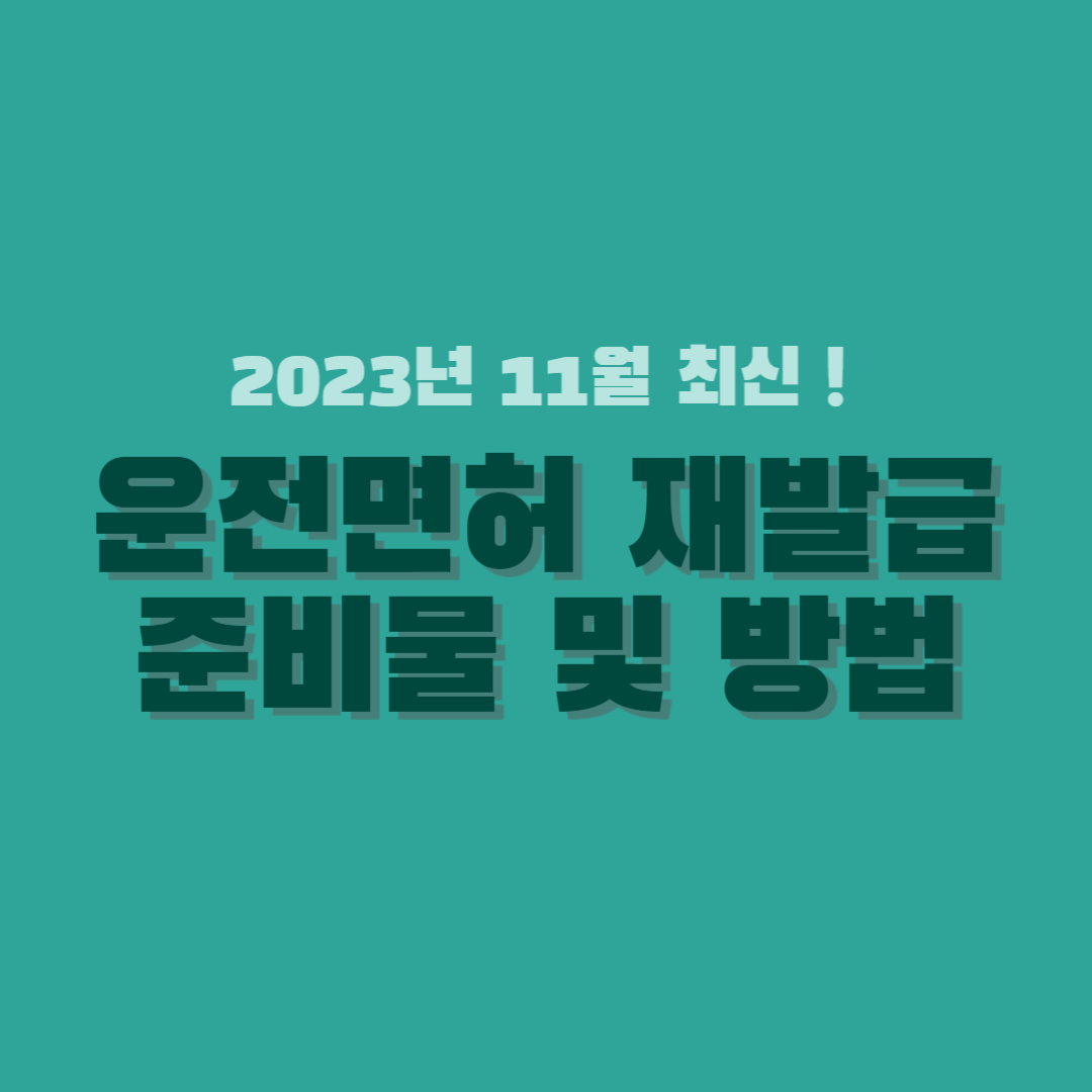 운전면허 재발급 준비물 및 방법 썸네일