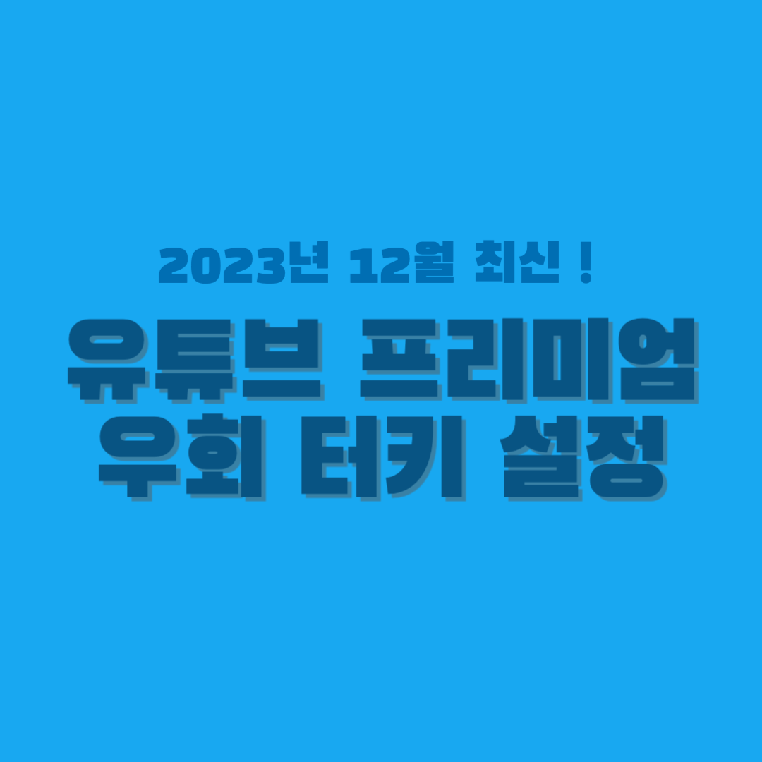 유튜브 프리미엄 우회 터키 썸네일