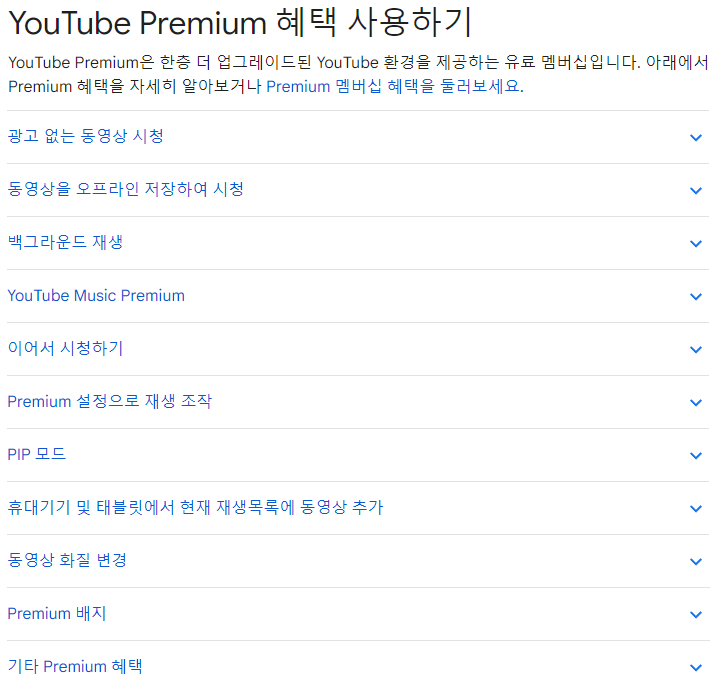 유튜브 프리미엄 혜택