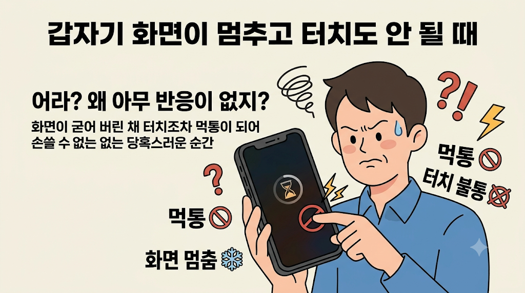 아이폰 강제 재부팅 전 먹통현상