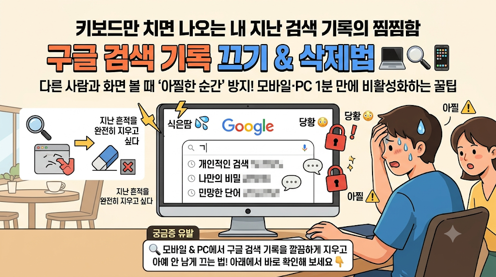 구글 검색 기록 당황스러운 상황